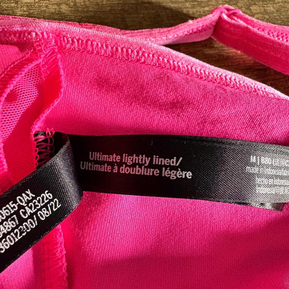PINK Hot Pink Ultimate Lightly Lined Crop Bra Top size M - Picture 7 of 9